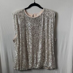 Maurices Sparkling Silver Sequin Top